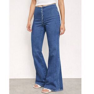 AGS Vintage High Rise Flare Jeans Size 28 Medium Wash Y2K Retro Denim